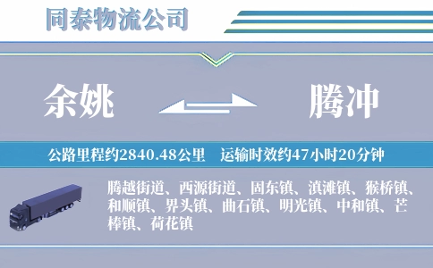 余姚到腾冲物流公司